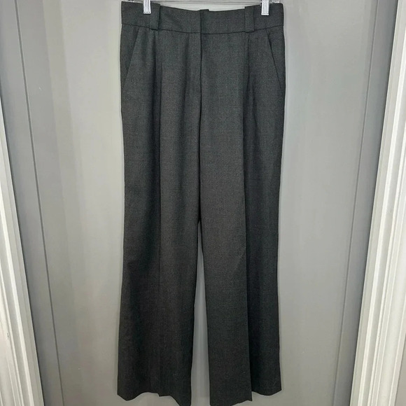 Giorgio Armani Black Label Wool Wide Leg Black Trouser in Grey Size IT 36 US 0 - Picture 1 of 7